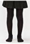 Girl's Plain Black Extra Cotton 90 Denier Pantyhose, Pack of 6