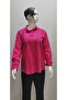 / Long Sleeve Loose Cotton Comfortable Soft Textured Women's Shirt Fuchsia - 5