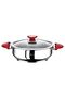 Yummy - 1036 - 8 Piece, Induction Compatible, Stainless Steel, Cookware Set - Silver Body, Red Detail - 4