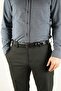 Genuine Leather Men's Belt 3.5 cm Black Needle Printed Classic Fabric Trouser Belt - 3