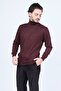 Men's Patterned Full Fisherman Knitwear Wool Sweater 5596984 Claret Red - 3