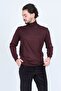 Men's Patterned Full Fisherman Knitwear Wool Sweater 5596984 Claret Red - 4