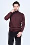 Men's Patterned Full Fisherman Knitwear Wool Sweater 5596984 Claret Red