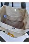 Spring Branch Knitted Detail Raw Linen Shoulder Bag - 2
