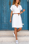 Women's White Polo Collar Airobin Dress Gk-Bst2883