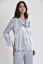Satin Lace Women's Pajama Set - 1438 Mist - 3