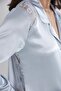 Satin Lace Women's Pajama Set - 1438 Mist - 5