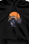 Unisex Black Off-Road Vehicle Printed Hooded Sweatshirt with Kangaroo Pocket, 100% Cotton, 3 Thread Sweatshirt - 2