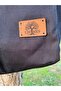 Black Dak Fabric Cloth Bag with Snap Fastener Bellows and Two Side Pockets, Cotton Lined and Inner Pocket | - 3