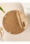 Wooden Beaded Wicker Natural Raffia Tray, Decorative Tray, Decor Tray for Bathroom, Home, Table 23cm Diameter - 3