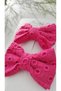 Girl and Baby Fuchsia pink Scalloped 2-Piece Handmade Buckle Set - 4