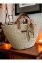 Straw Bag, Daily Handbag, Handmade Design Bag, (MIDI SIZE 20CM.) - 4