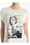 LCW Crew Neck Printed Short Sleeve Women's T-Shirt - 3