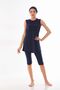 Zero Sleeve Purple Striped Navy Women's Swimsuit - 3