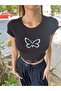 Y2K Butterfly Print Crop Top - 2