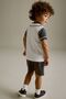 Cotton Navy Blue and White Short Sleeve Top and Shorts Set - 3