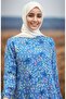 Floral Viscose Dress with Gathered Hem - 3