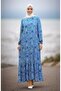 Floral Viscose Dress with Gathered Hem