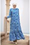 Floral Viscose Dress with Gathered Hem - 2