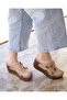 Orthopedic Wedge Heeled Leather Slippers 11407