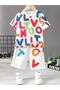 Children's Letter Printed T-Shirt and Shorts Set
