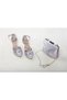 Women's Stoned Silver Shoes and Bag Combination 353Ç - 2