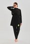 3 Pieces of Hijab Swimsuit with Pleat Detail on the Shoulder Full Covered Swimsuit Plus Size Burkini