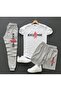 Unisex 3-Piece Combination - Smile Printed T-shirt, Shorts and Sweatpants
