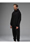Men's Black 3 Thread Cotton Elastic Leg Comfortable Oversize Tracksuit Set - 5