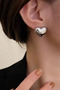 Women's Curved Heart Gold Earrings Kp1
