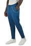 Petrol Blue Double Leg Sports Trousers - Elastic Waist, Pleat Detail and Chain2400085 - 4