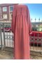 Pink Ayrobin Fabric Yoke detail, Non-See-Through, Lightweight Summer Women's Modest Dress - 4