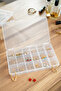 18 Compartments Clear Necklace Ring Jewelry Box Sewing Box Organizer - 2