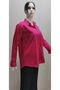 / Long Sleeve Loose Cotton Comfortable Soft Textured Women's Shirt Fuchsia - 2