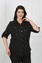 Women's Black Jewelled Soft Linen Large Size Shirt - 4