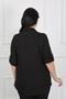 Women's Black Jewelled Soft Linen Large Size Shirt - 5