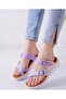 Women's Pink Flip Flops Buckle Slippers - 2
