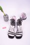 Girl's Luxury Black Ribbed Transparent Heel Stone Detailed Heeled Shoes - 5