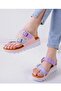 Women's Pink Flip Flops Buckle Slippers - 3