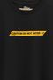 Black Unisex Caution No Trespassing Printed Short Sleeve T-shirt - 2