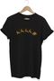 Christmas Santa Claus Gold Design Printed 100% Cotton Premium Black T-Shirt