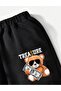 Cocuk Unisex Black Treasure Coin Teddy Bear Printed Hooded Tracksuit Set - 3