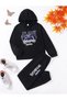 Black Girl's Hooded Inspre Butterfly Tracksuit Set