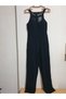 Women's Halter Neck Tulle Detailed Slim Fit Jumpsuit Black - 9