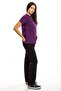 Surgical Doctor Nurse Scrubs Top Purple Bottom Black Jersey Suit - 4