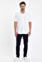 Men's Polo Neck Short Sleeve Button Loose Ecru Shirt - 3