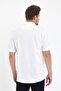 Men's Polo Neck Short Sleeve Button Loose Ecru Shirt - 5