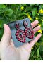 burgundy Bridal crown set crystal stone crown and earrings - 4