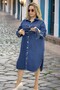 FRONT METAL BUTTON COVER BIRD DETAIL COMFORTABLE FIT DENIM JEANS DRESS - 4