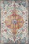 Colorful Traditional Vintage Themed Patterned Woven Base Rug and Washable Carpet Aloha137
